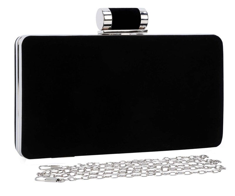Selighting Elegant Velvet Clutch Evening Bags for Women Formal Wedding Party Clutch Purse Prom Cocktail Handbags Black - Image 1